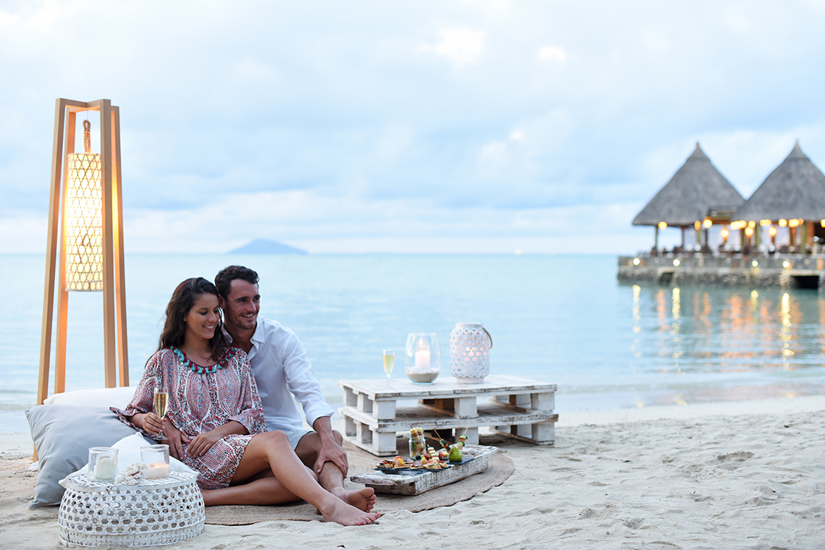 Romantic apero time on the beach