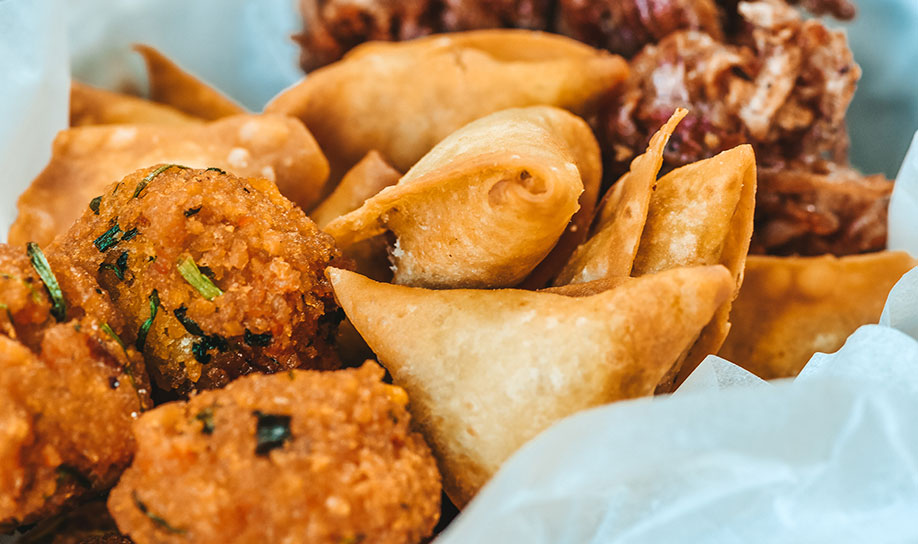 Indian Influence - Curry, Samosa, Roti, Dholl Puri
