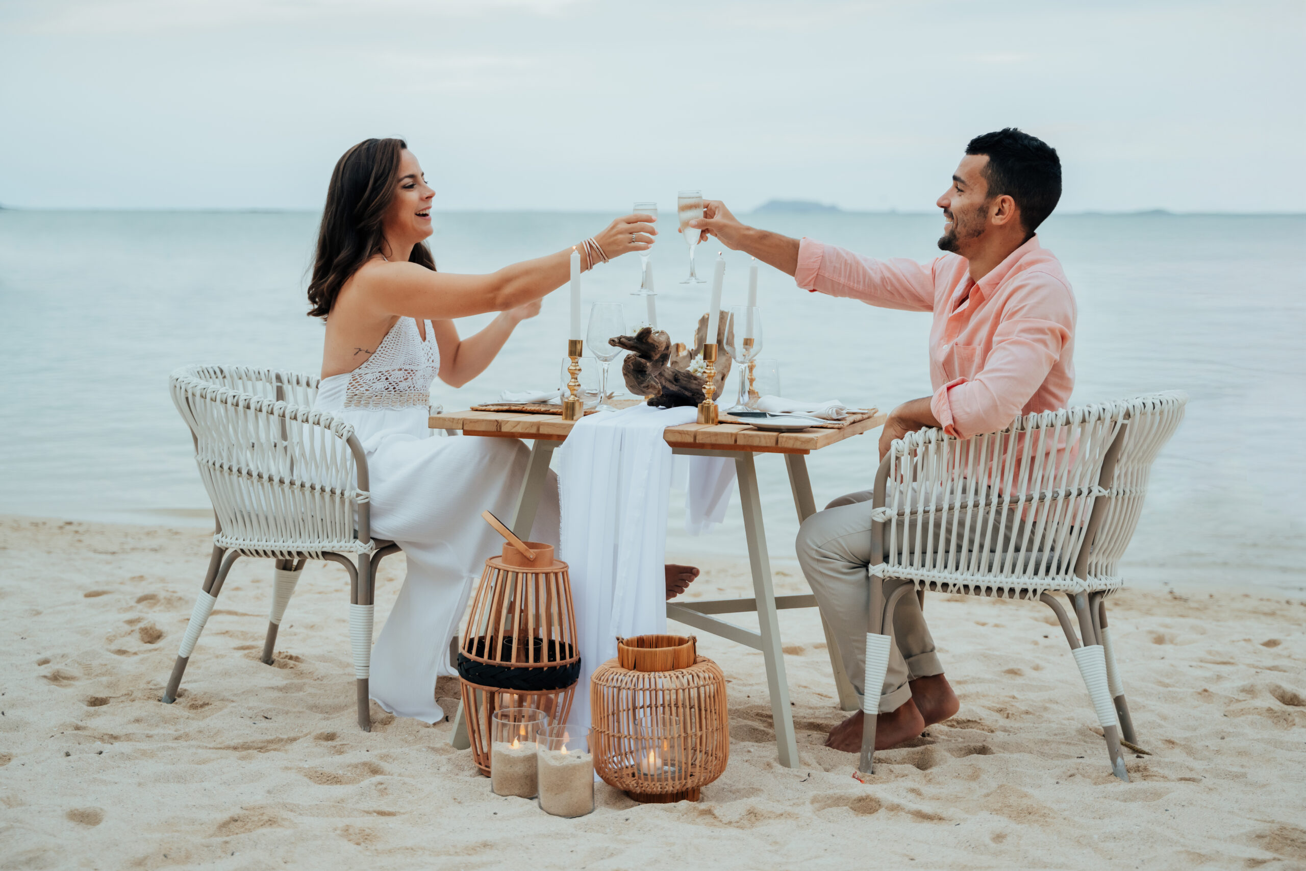 beachside dinner for two at Veranda Paul et Virginie