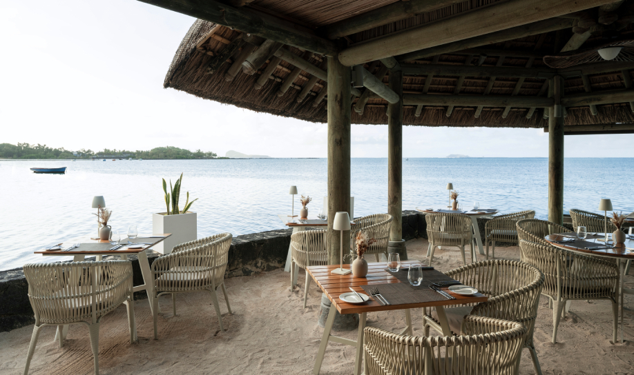 A tropical breakfast at Le Saint Géran Beach