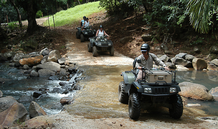 Exploring on land by riding a quad