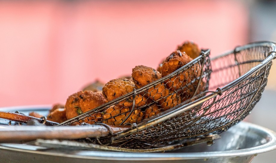 Freshly prepared Mauritian chili cakes