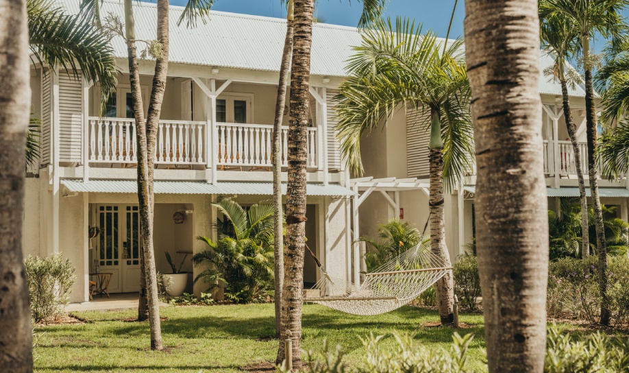 Colonial architecture of Veranda Grand Baie with its authentic façades
