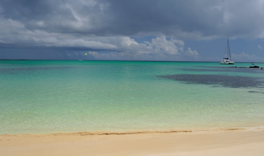 La Cuvette Beach in Mauritius during the summer season