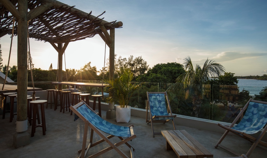 Sunset view from the rooftop at Veranda Tamarin, Mauritius