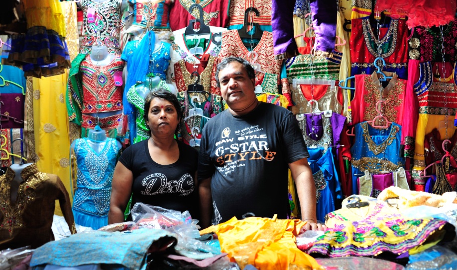 Colorful market in Quatre Bornes, Mauritius with fresh vegetables on display