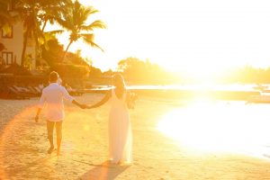Romantic wedding in a tropical island in the Indian Ocean