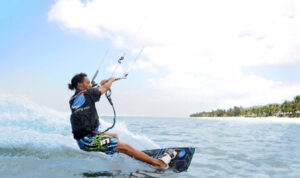 Grand Gaube offre une retraite paisible pour les kitesurfeur de Maurice